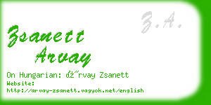 zsanett arvay business card